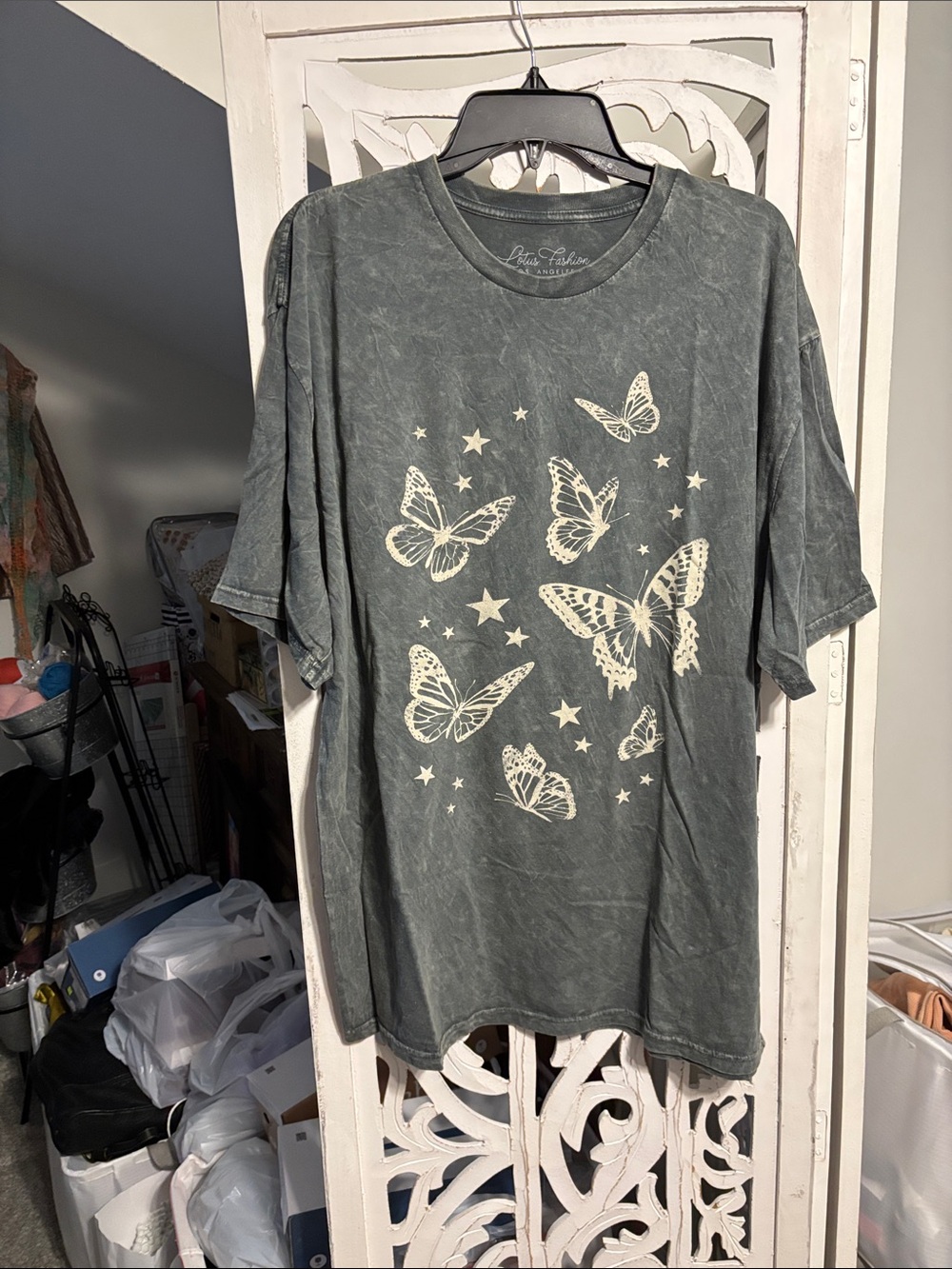 Butterfly Graphic  Tee - Gray - (Brand Unspecified)